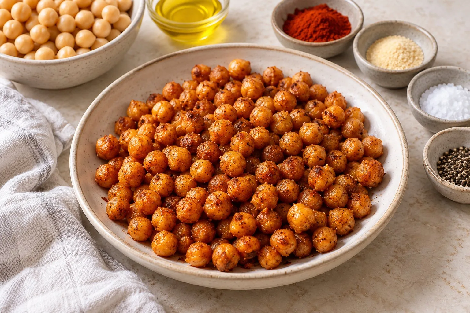 Crispy Air Fryer Chickpeas — AI-generated recipe illustration