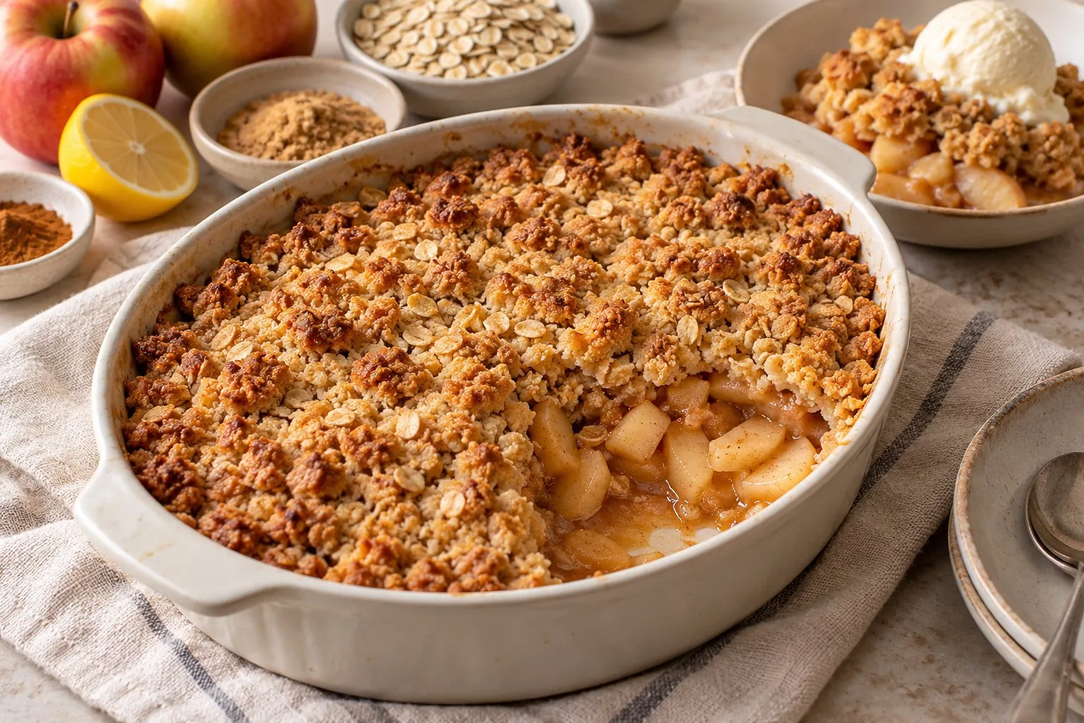 Apple Crumble With Oat Topping — AI-generated recipe illustration