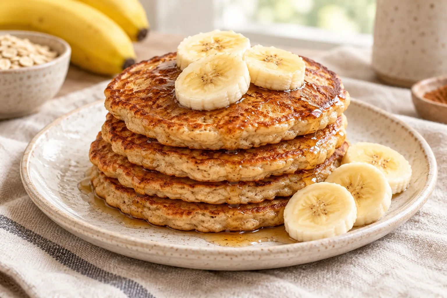 Blender Banana Oat Pancakes — AI-generated illustration