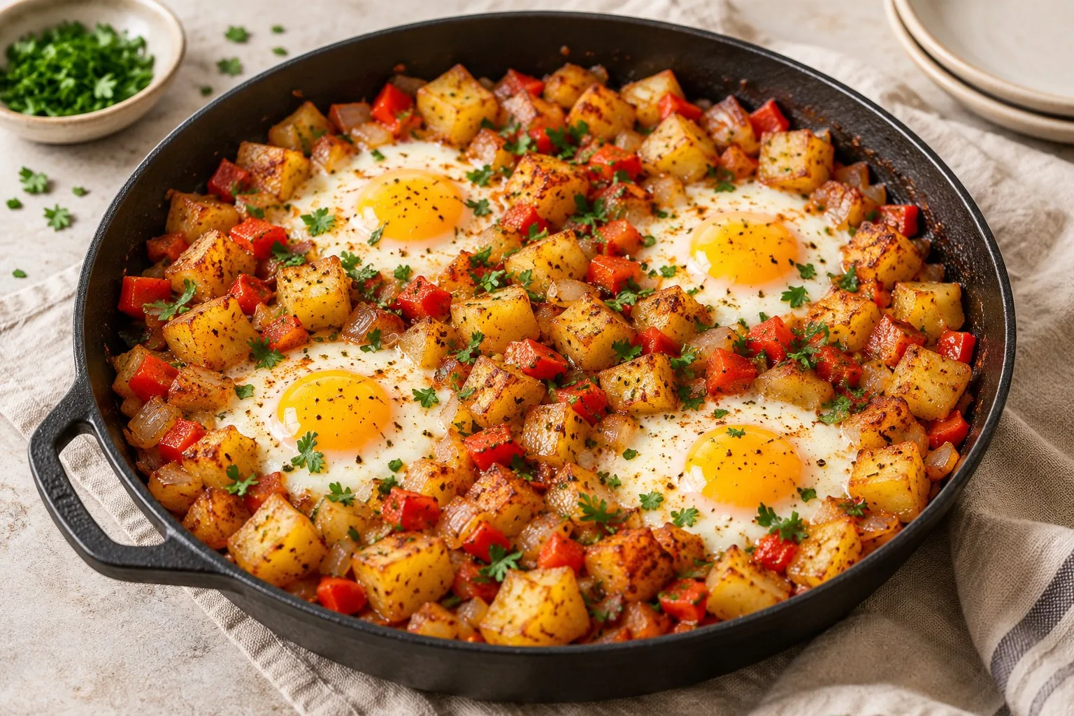 Breakfast Potato Skillet With Eggs — AI-generated recipe illustration