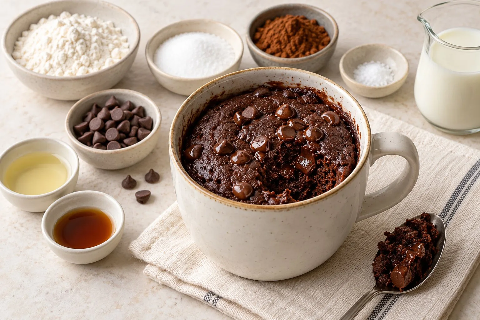 Eggless Mug Brownie — AI-generated recipe illustration